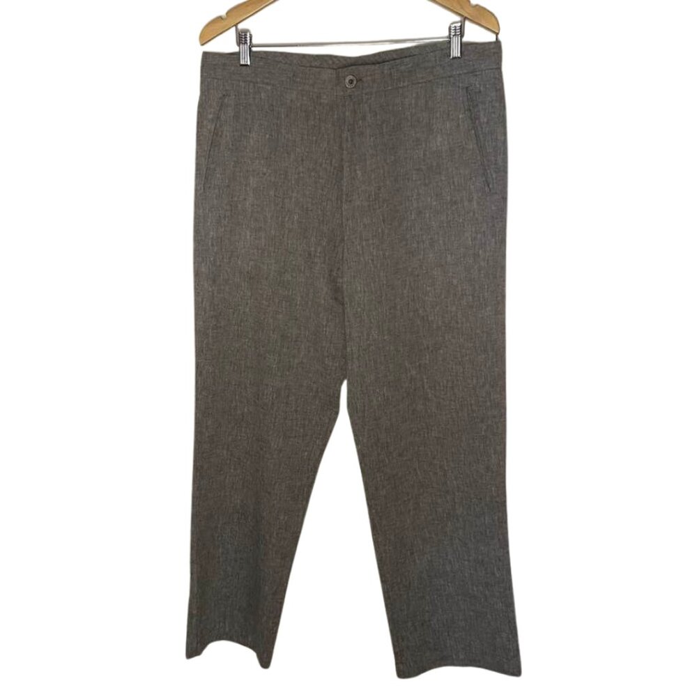 Tasso Elba Island Grey Linen Blend Pants Men's 33x30 Coastal Quiet Luxury - Picture 2 of 10